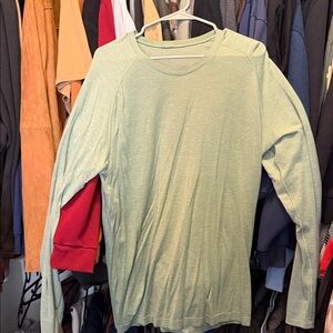 Lululemon Men's Green Long Sleeve Shirt